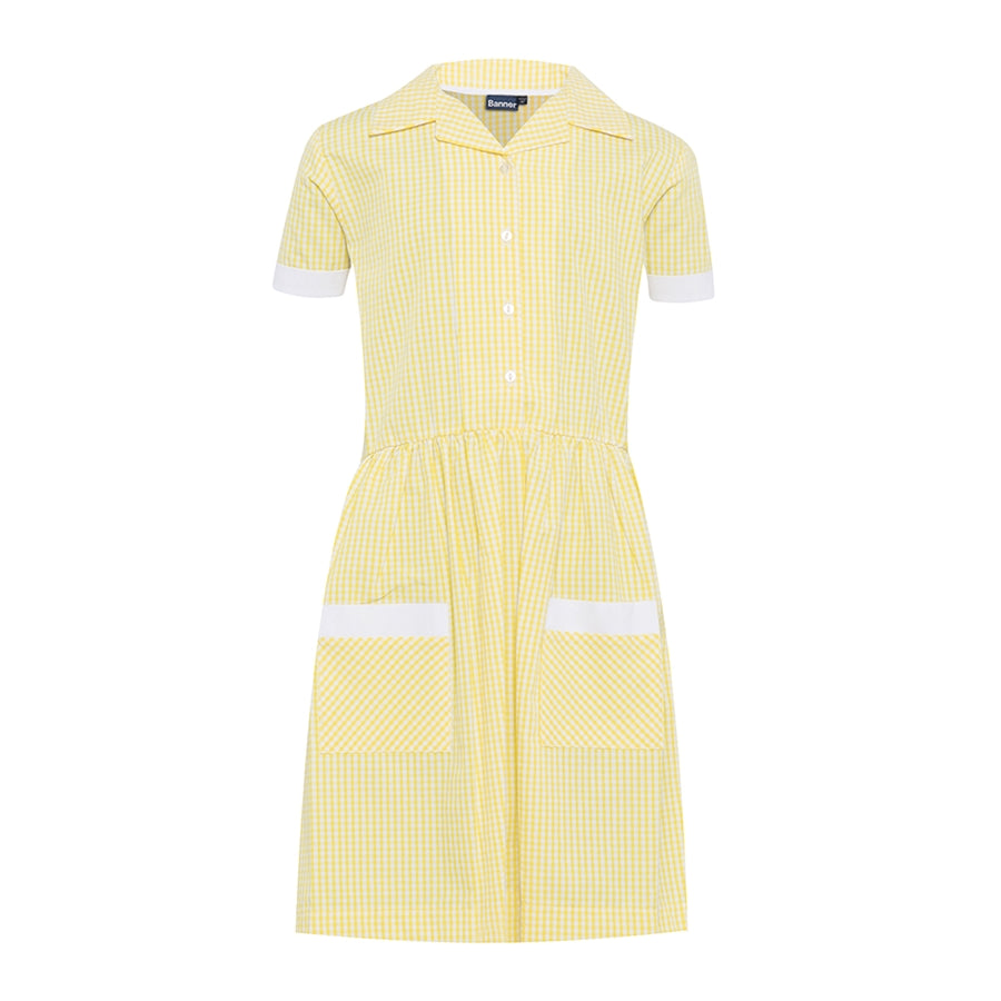 Ayr Summer Dress in Yellow & White