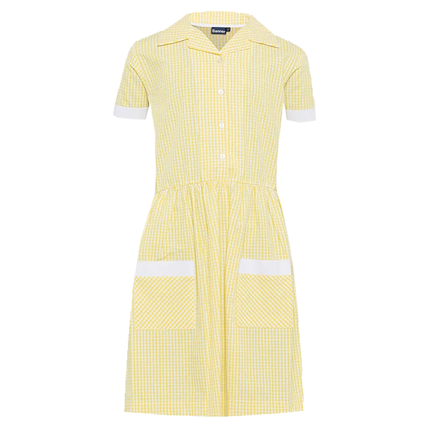 Ayr Summer Dress in Yellow & White