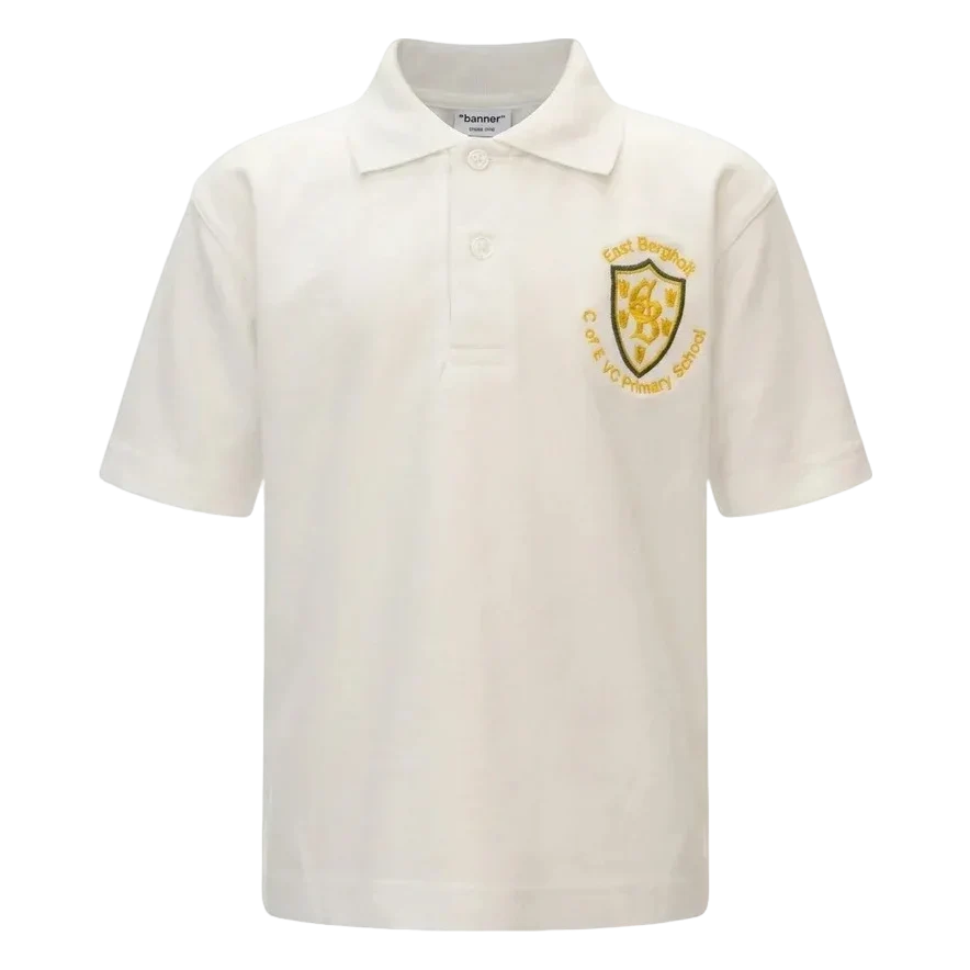 East Bergholt Primary Polo in White