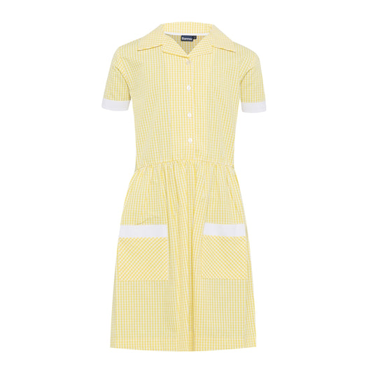 Ayr Summer Dress in Yellow & White