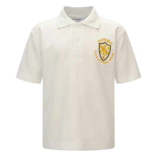 East Bergholt Primary Polo in White